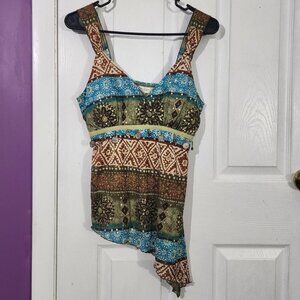 Y2K Multicolored Asymmetric Fairy Tank Top